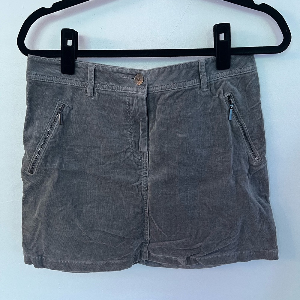 Gray Corduroy Mini Skirt